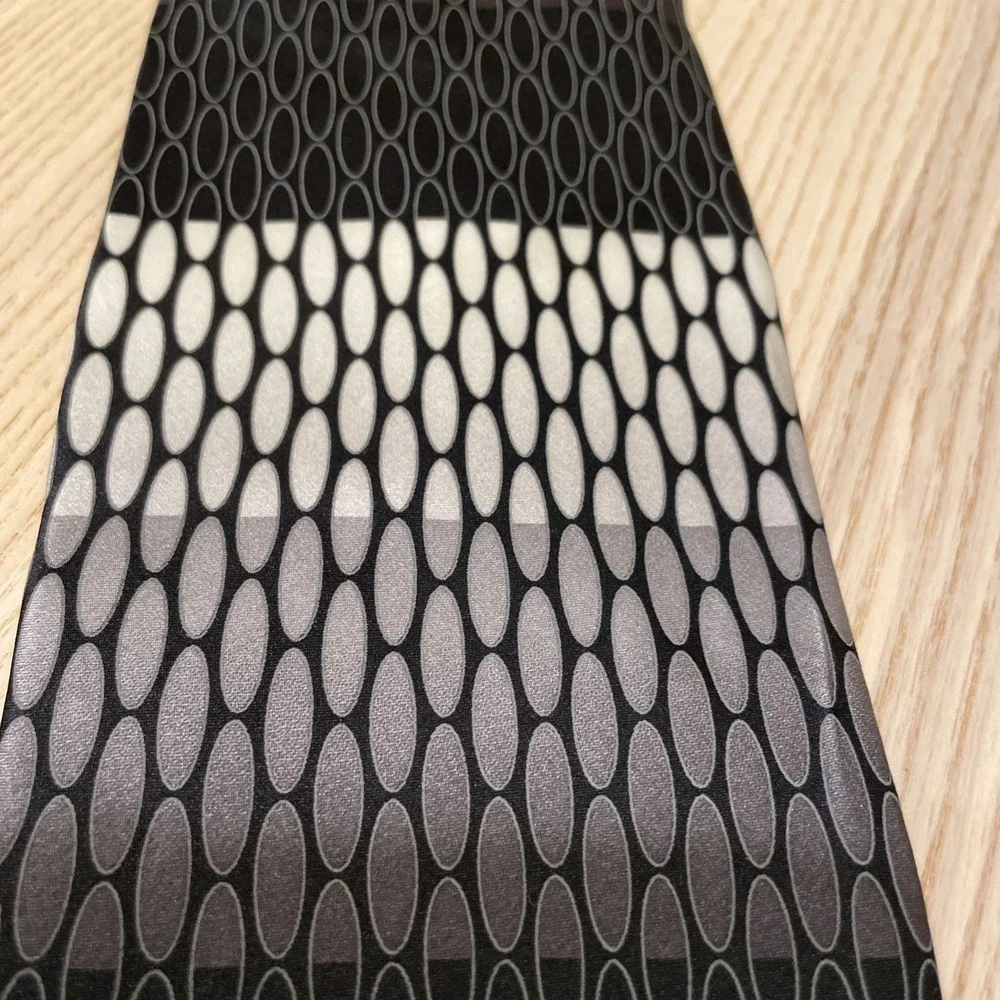 Men's Bergamo New York Handmade Silk Neck Tie Ombre Gradient Black Gray